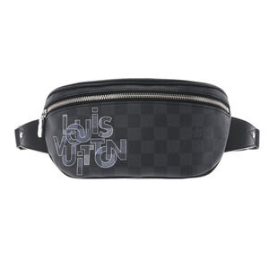 Louis Vuitton Damier Graphite Black Ring Bum Bag Black Canvas Body
